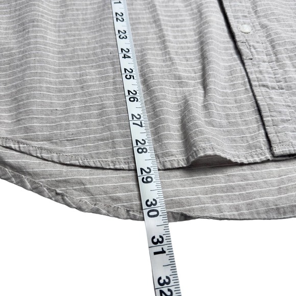 Bridge & Burn | Men | Tan Striped Short Sleeve Button Up Shirt | Size XL - Picture 6 of 11